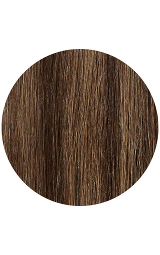 Mocha highlights of swatch of hair strand example on a white background