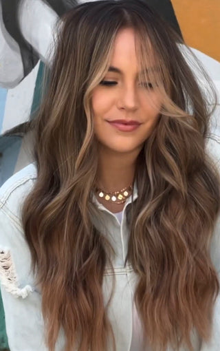 Priscilla Valles Hand Tied Tape-In 21" Light Ombre Brown 6A