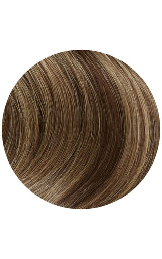 Caramelt highlighted hair extension against a white background.